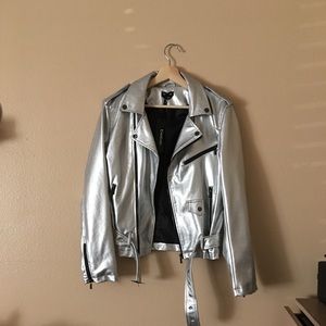 🕊 Silver Bebe Moto Faux Leather Jacket 🕊